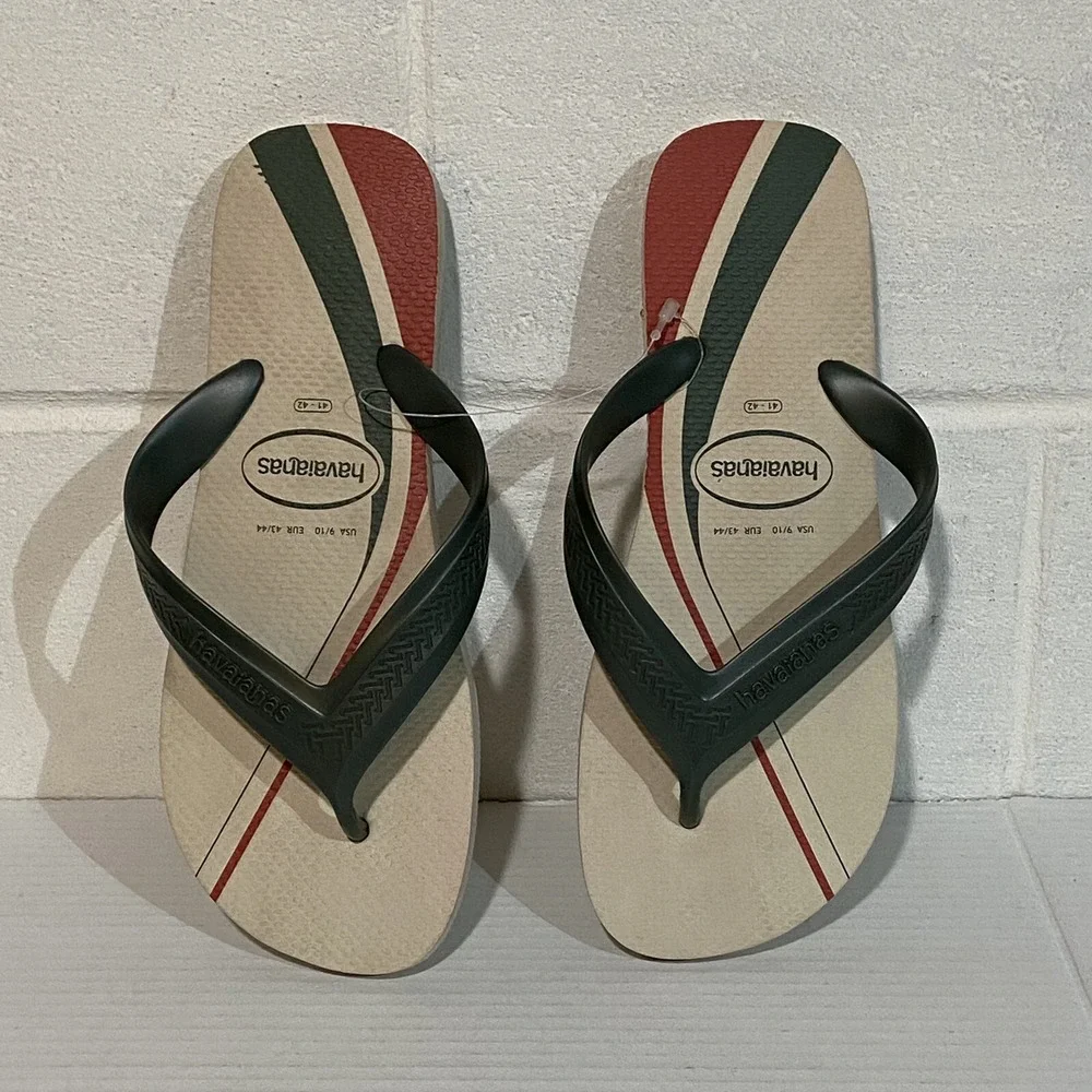 havaianas Top Max Basic FC Flip Flop Sandals US9/10 EU43/44 Beige Beach‎ NWT